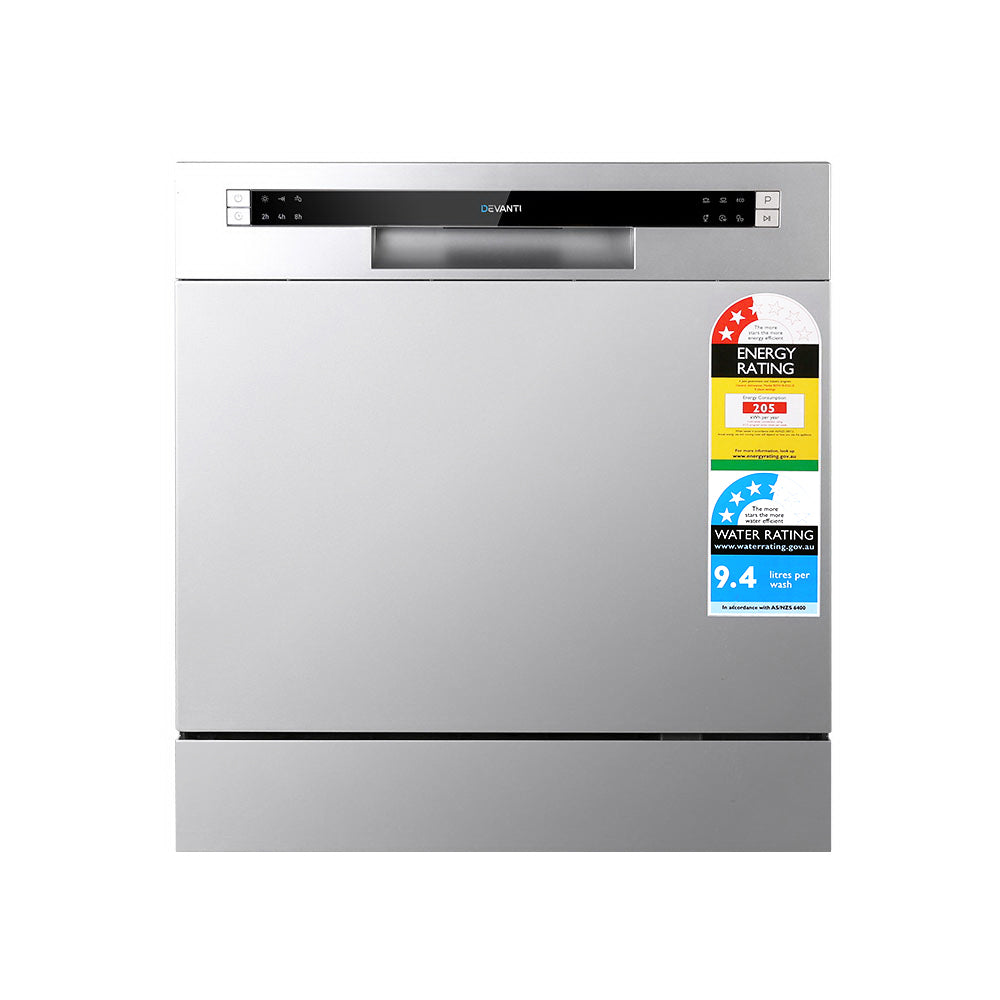 Devanti 8 Place Settings Benchtop Dishwasher Sliver 3