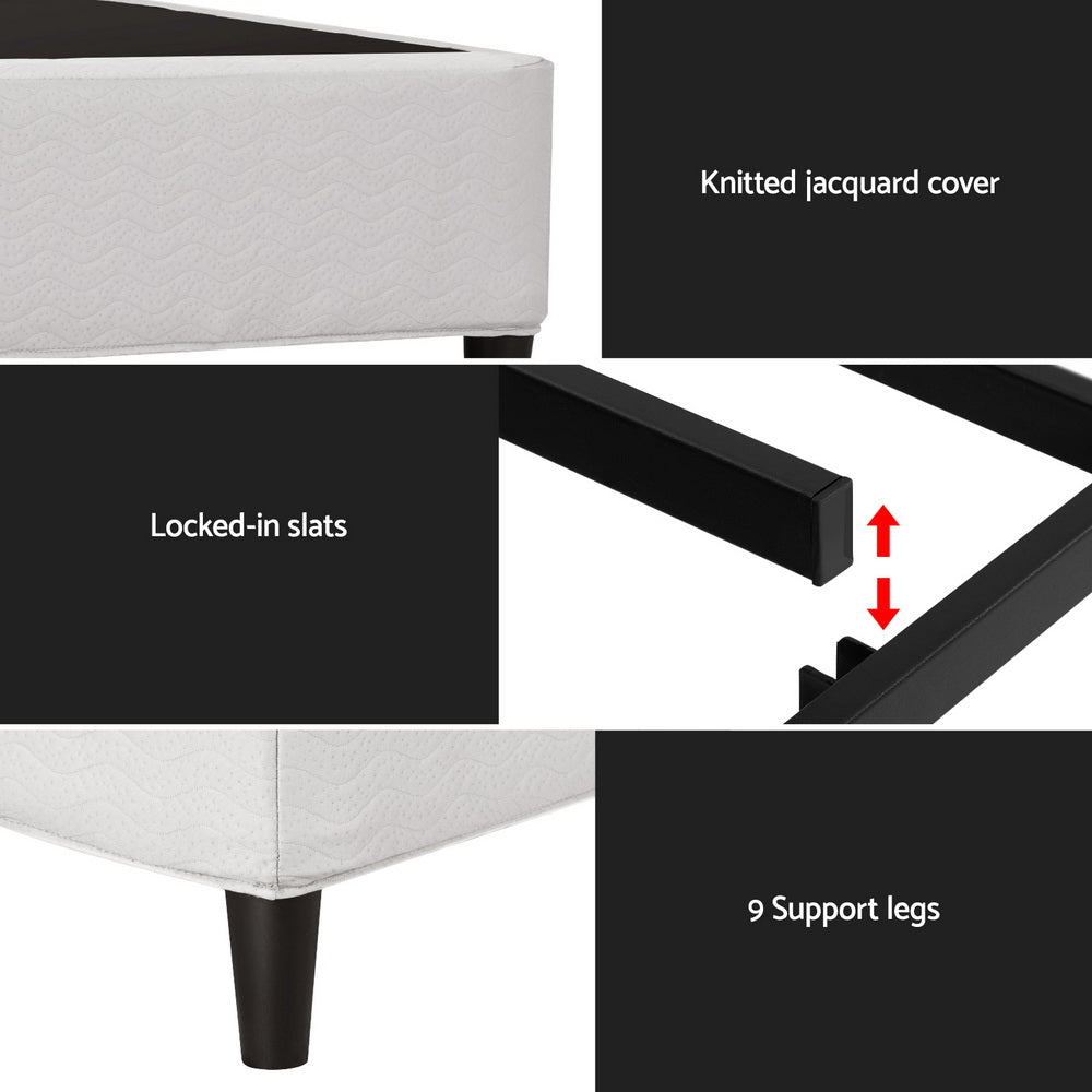 Artiss Bed Frame Queen Size Metal Grey MASON 6