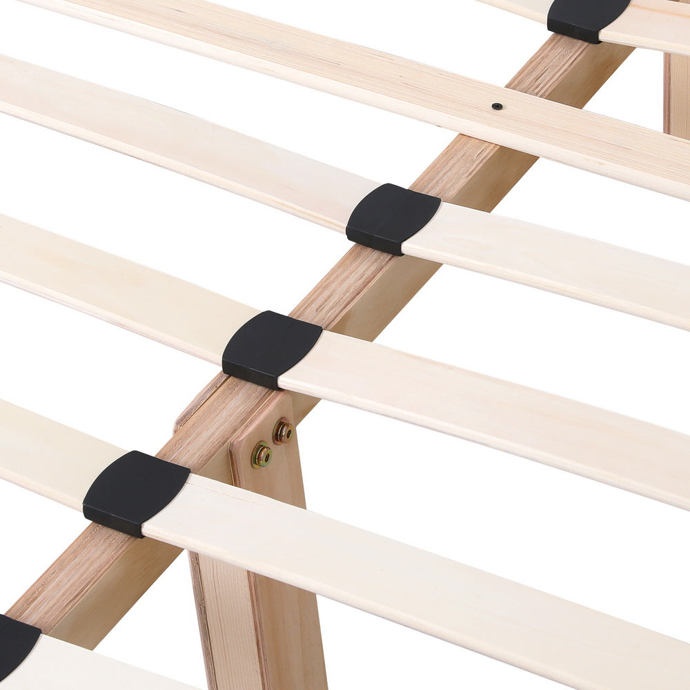 Artiss Bed Frame Double Size Beige ZORA 4