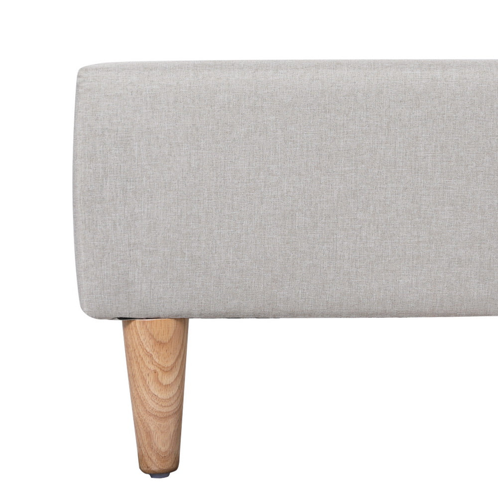 Artiss Bed Frame Double Size Beige ZORA 5