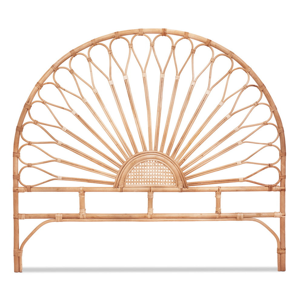 Artiss Bed Headboard Queen Bedhead Rattan - MARI Pine 3