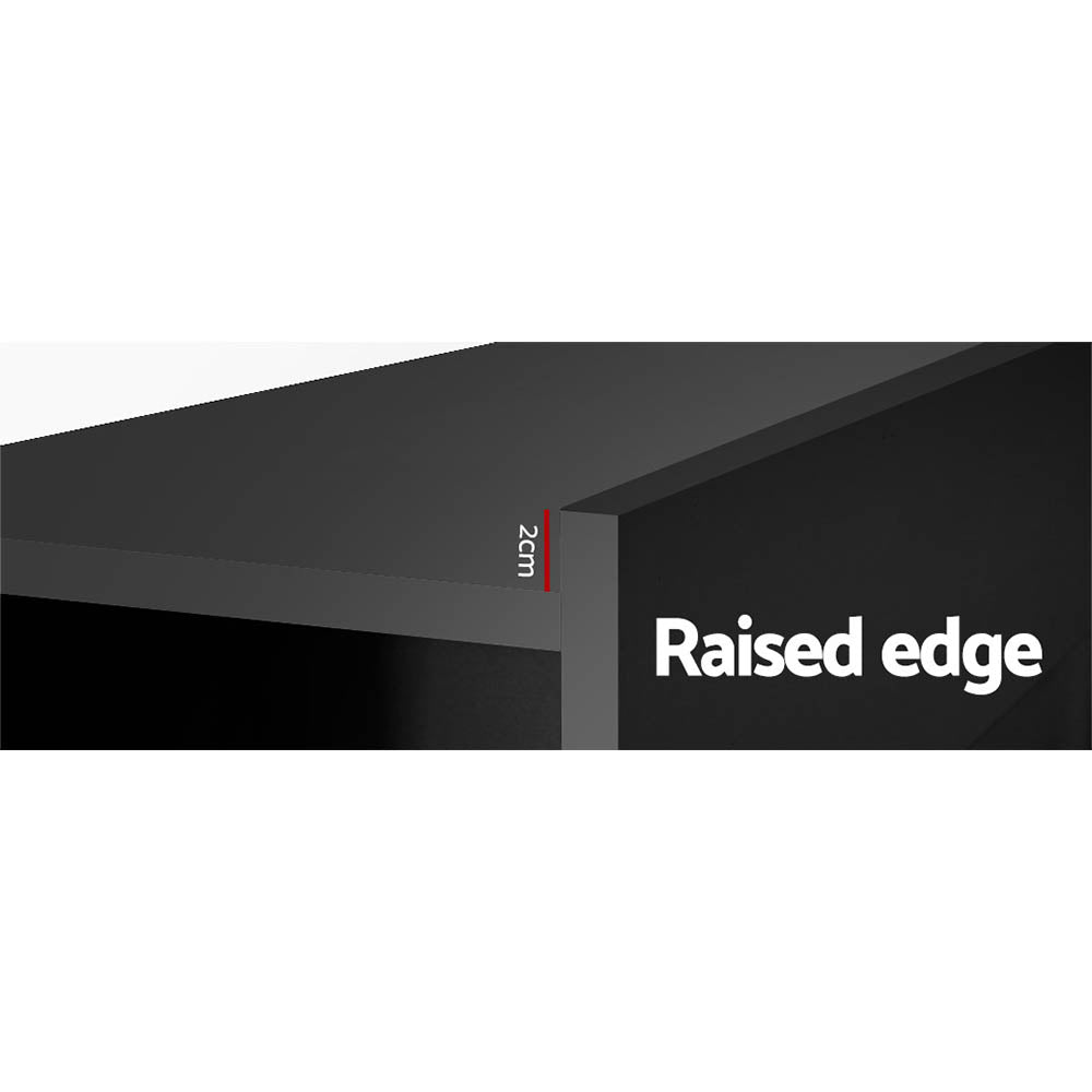 Artiss Bed Head Headboard Queen with Shelves - CABI Black 6