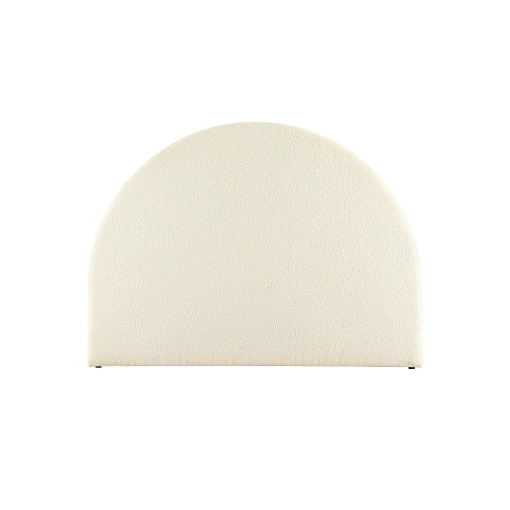 Artiss Bed Head Headboard Bed Frame Double Boucle - GREI White 3