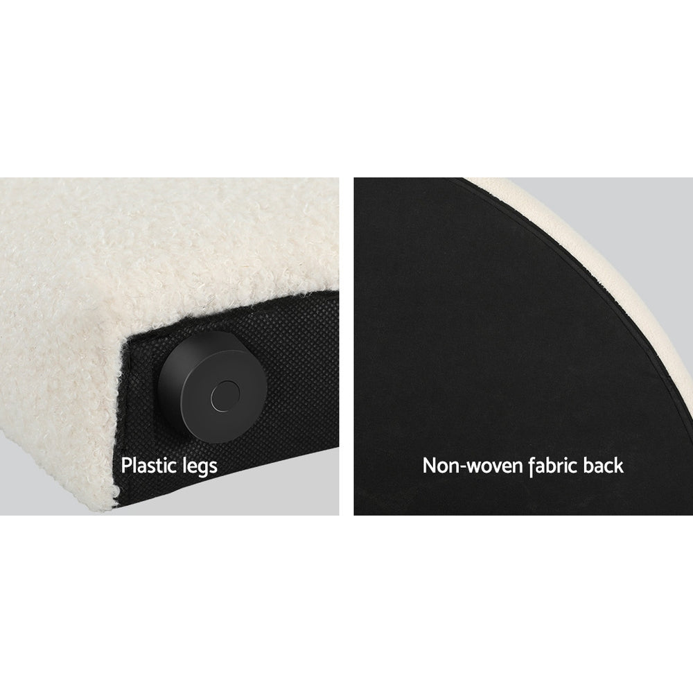 Artiss Bed Head Headboard Bed Frame Queen Boucle - GREI White 6