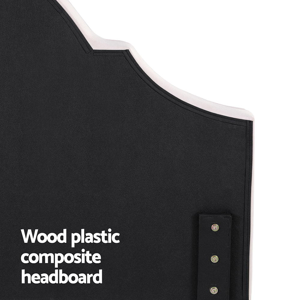 Artiss Bed Frame Bed Head Headboard King Velvet IRIS Beige 5