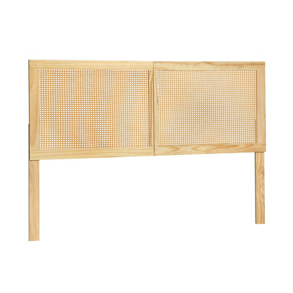Artiss Bed Head Headboard Double Rattan - RIBO Pine 6