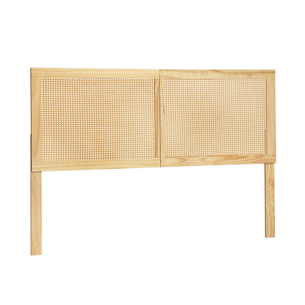 Artiss Bed Head Headboard Queen Rattan - RIBO Pine 6
