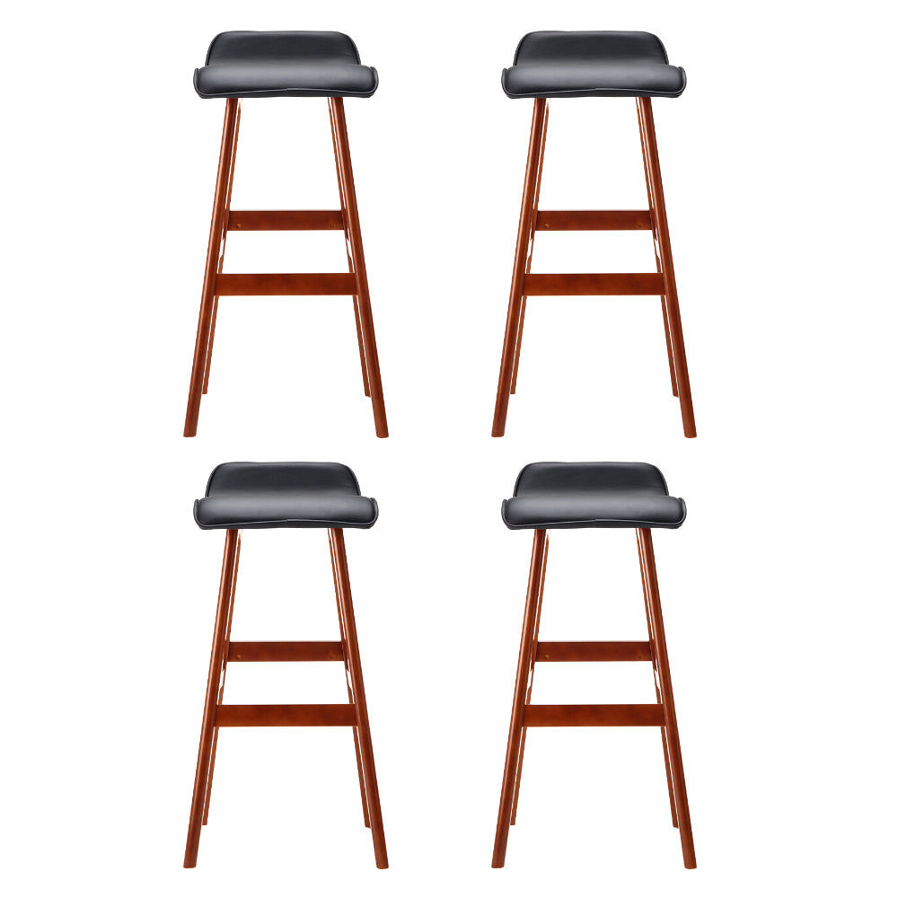 Artiss 4x Bar Stools Wooden Stool Black 3