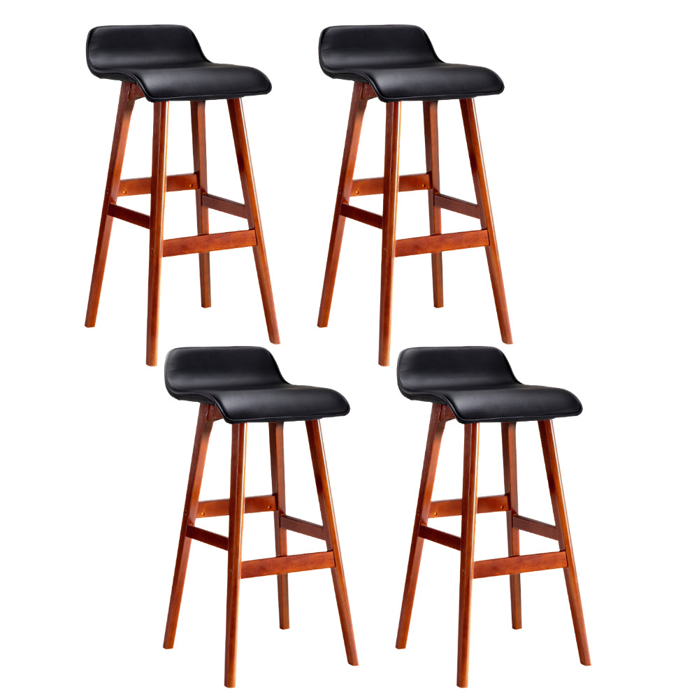 Artiss 4x Bar Stools Wooden Stool Black 7