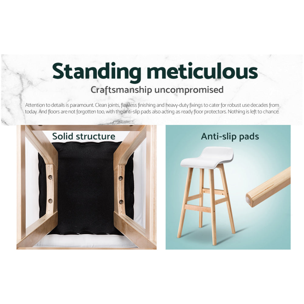 Artiss 4x Bar Stools Wooden Stool White 6