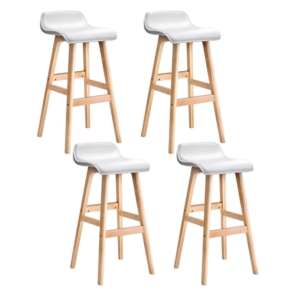 Artiss 4x Bar Stools Wooden Stool White 7