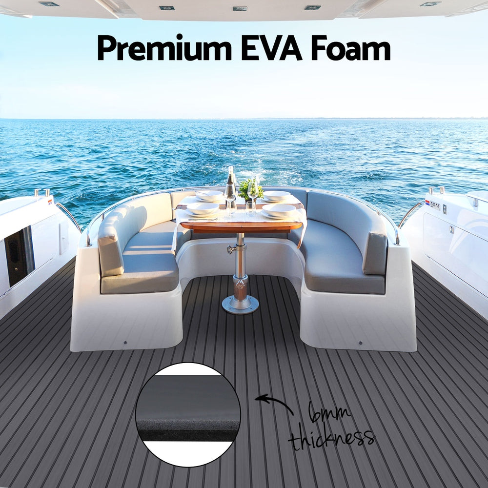 Seamanship EVA Foam Boat Flooring Mat Decking Sheet 240x90x0.6cm Dark Grey Decor 4