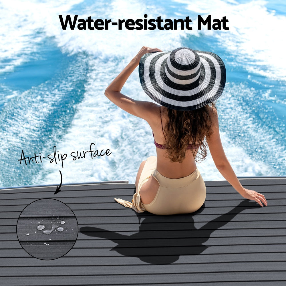 Seamanship EVA Foam Boat Flooring Mat Decking Sheet 240x90x0.6cm Dark Grey Decor 5