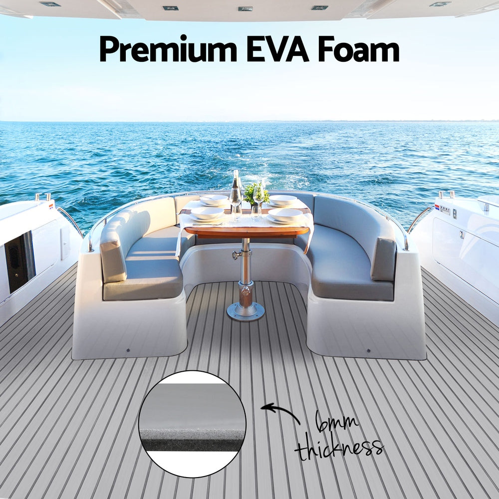 Seamanship EVA Foam Boat Flooring Mat Decking Sheet 240x90x0.6cm Light Grey 4