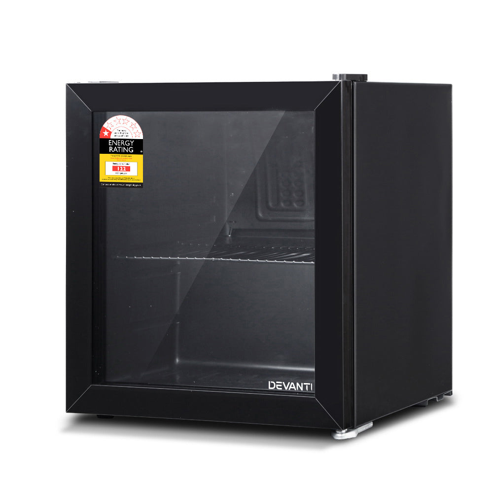 Devanti 46L Bar Fridge Glass Door Black 8