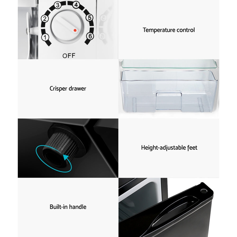 Devanti 95L Bar Fridge Black 6