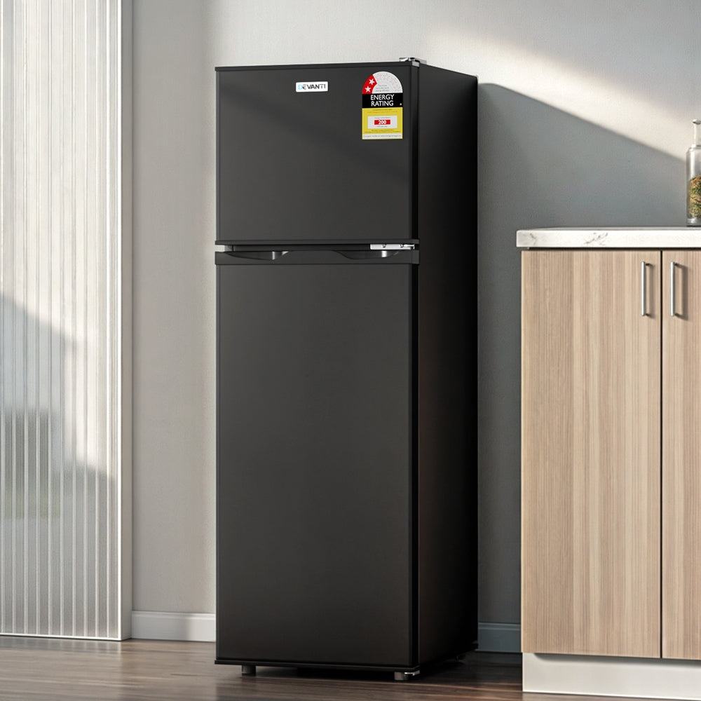 Devanti 122L Two Door Bar Fridge Mini Fridge with Freezer Black 6