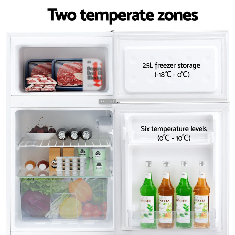 Devanti 80L Bar Fridge Mini Freezer Refrigerator White 4