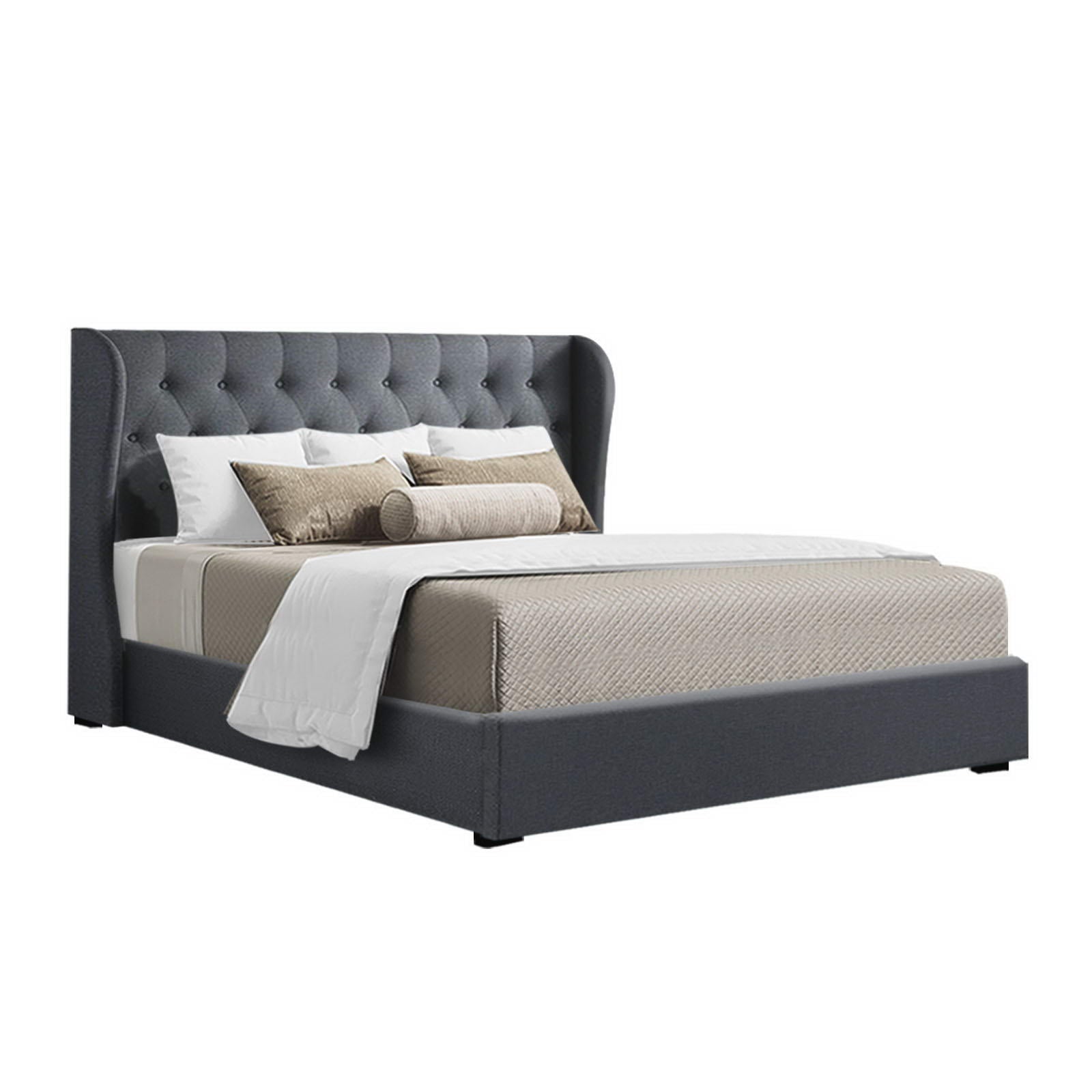 Artiss Bed Frame Queen Size Gas Lift Charcoal ISSA 8