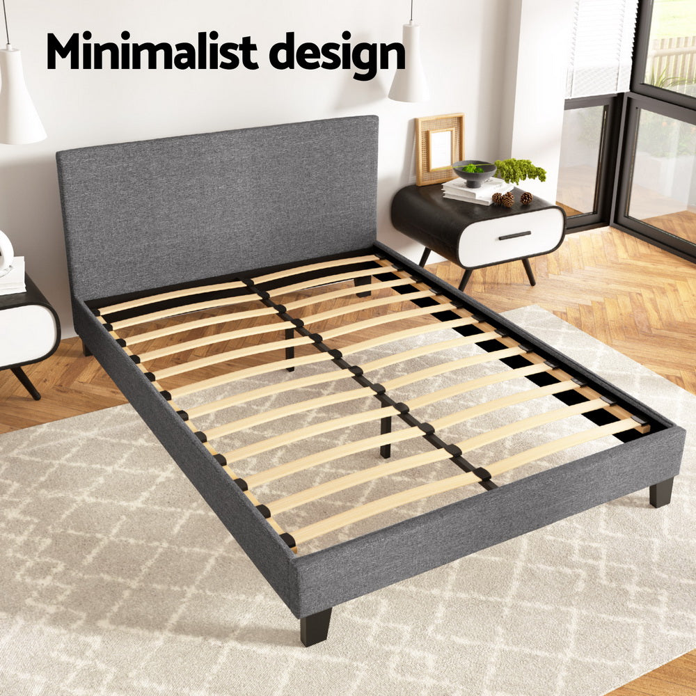 Artiss Bed Frame Double Size Grey NEO 4
