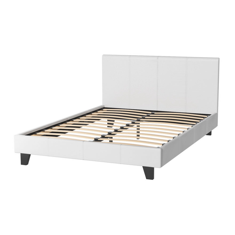 Artiss Bed Frame Double Size White NEO 3