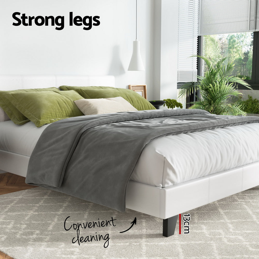 Artiss Bed Frame Double Size White NEO 5