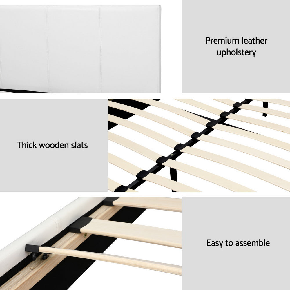 Artiss Bed Frame Double Size White NEO 6