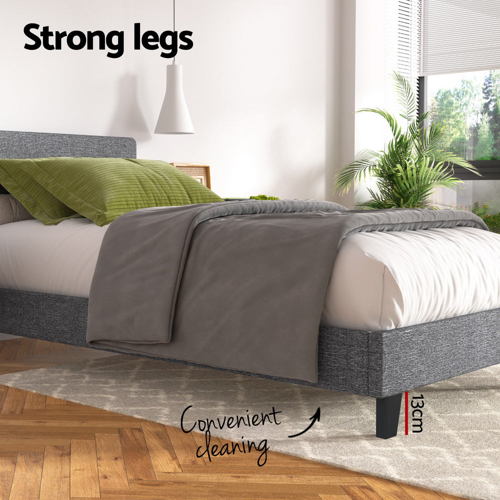 Artiss Bed Frame King Single Size Grey NEO 5