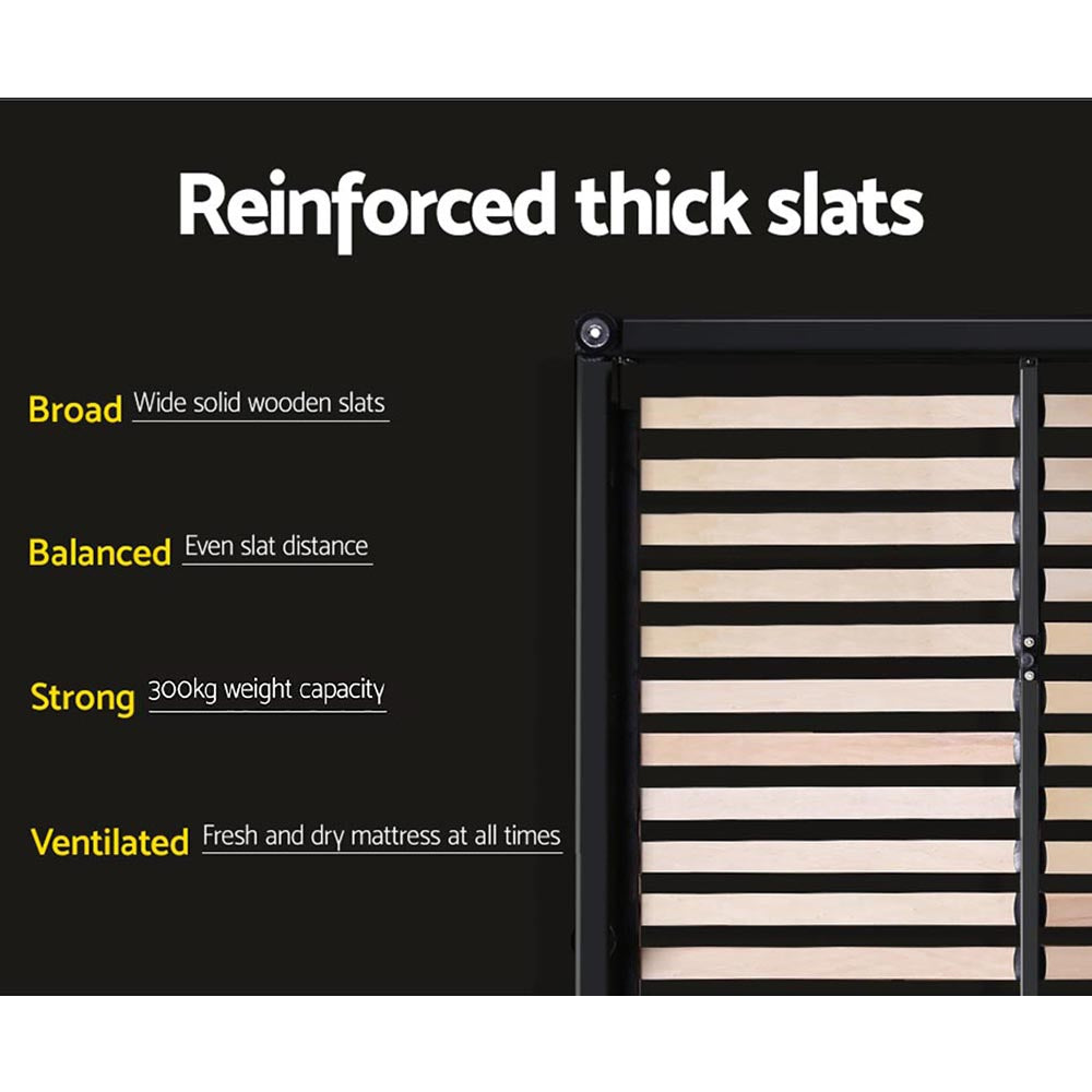 Artiss Bed Frame Queen Size Charcoal NEO 5