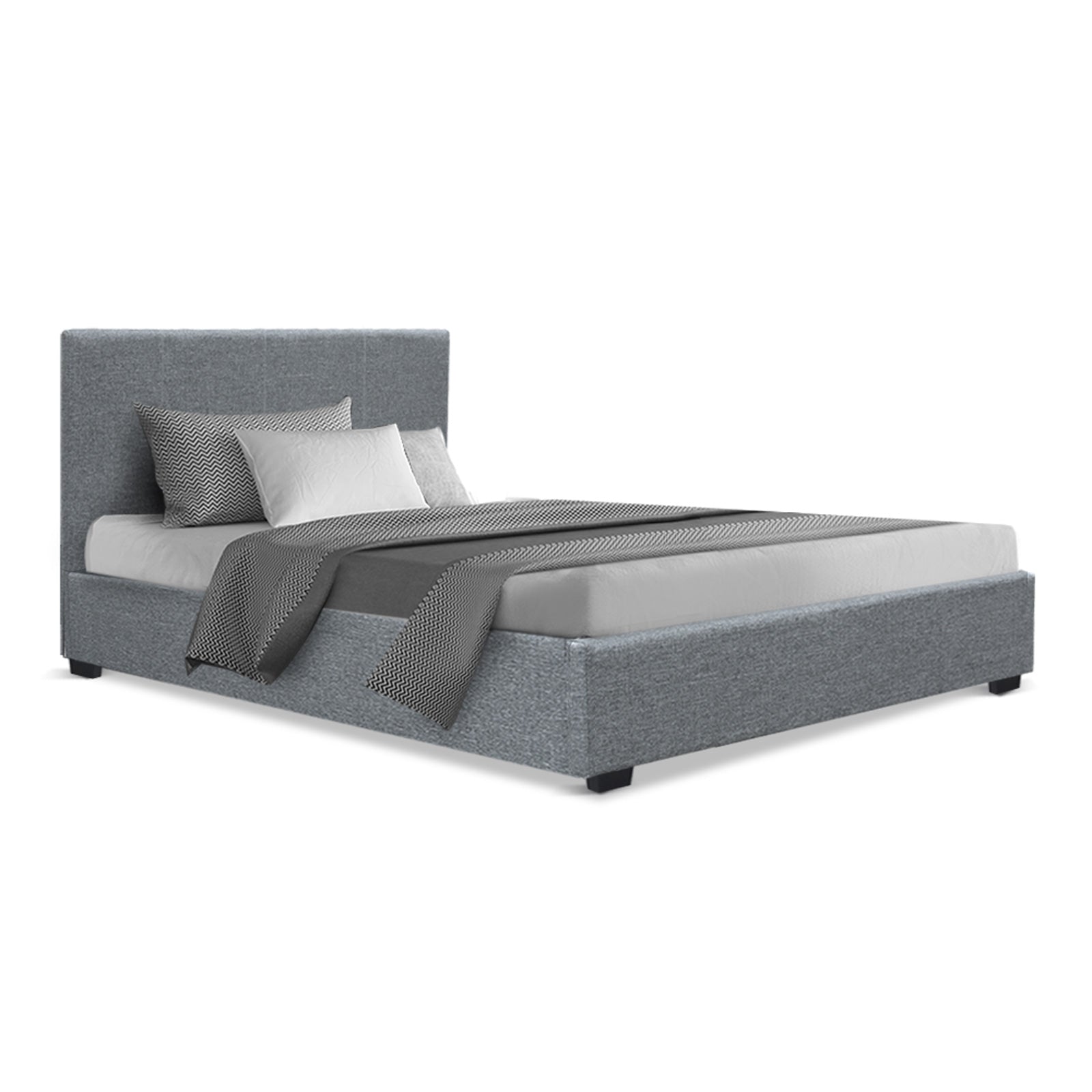Artiss Bed Frame King Single Size Gas Lift Grey NINO 8