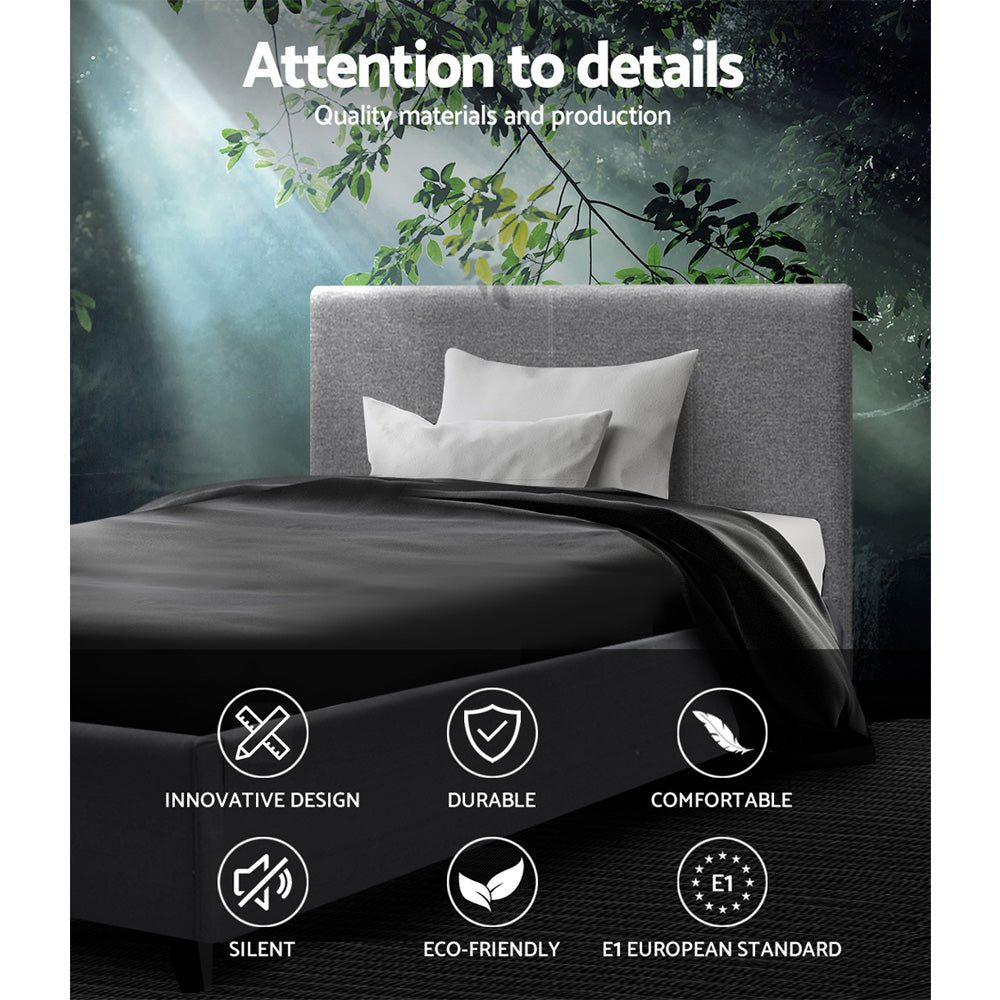 Artiss Bed Frame King Single Size Gas Lift Grey NINO 4