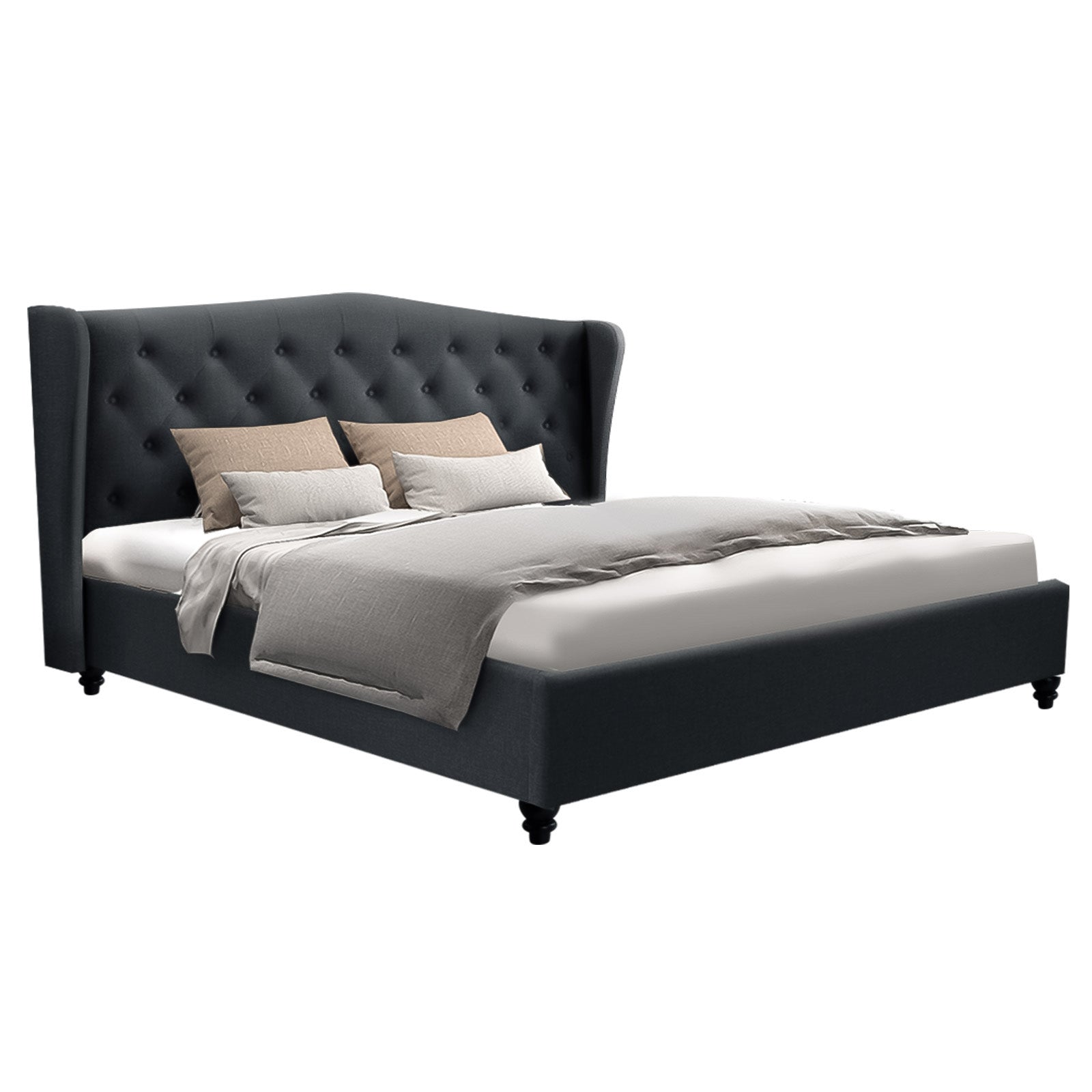 Artiss Bed Frame King Size Charcoal PIER 8