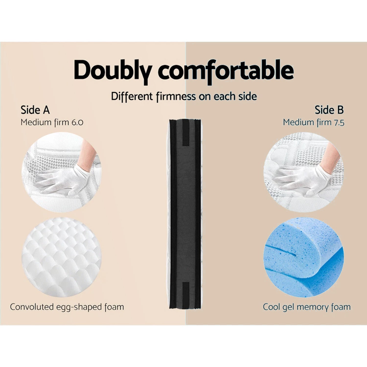 Artiss Bed Frame with 36cm Giselle Mattress Set King Single Gas Lift Base Grey 5