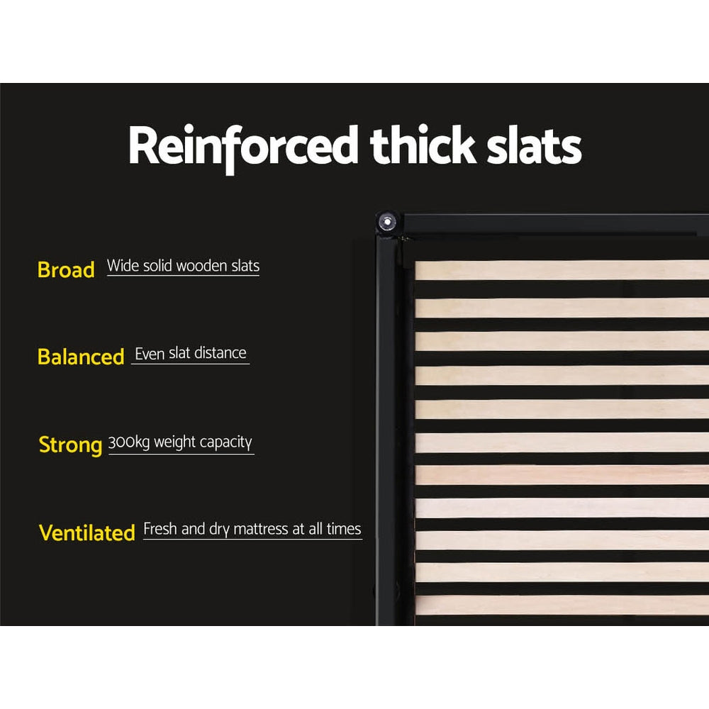 Artiss Bed Frame King Size Gas Lift Base Grey TOKI 5