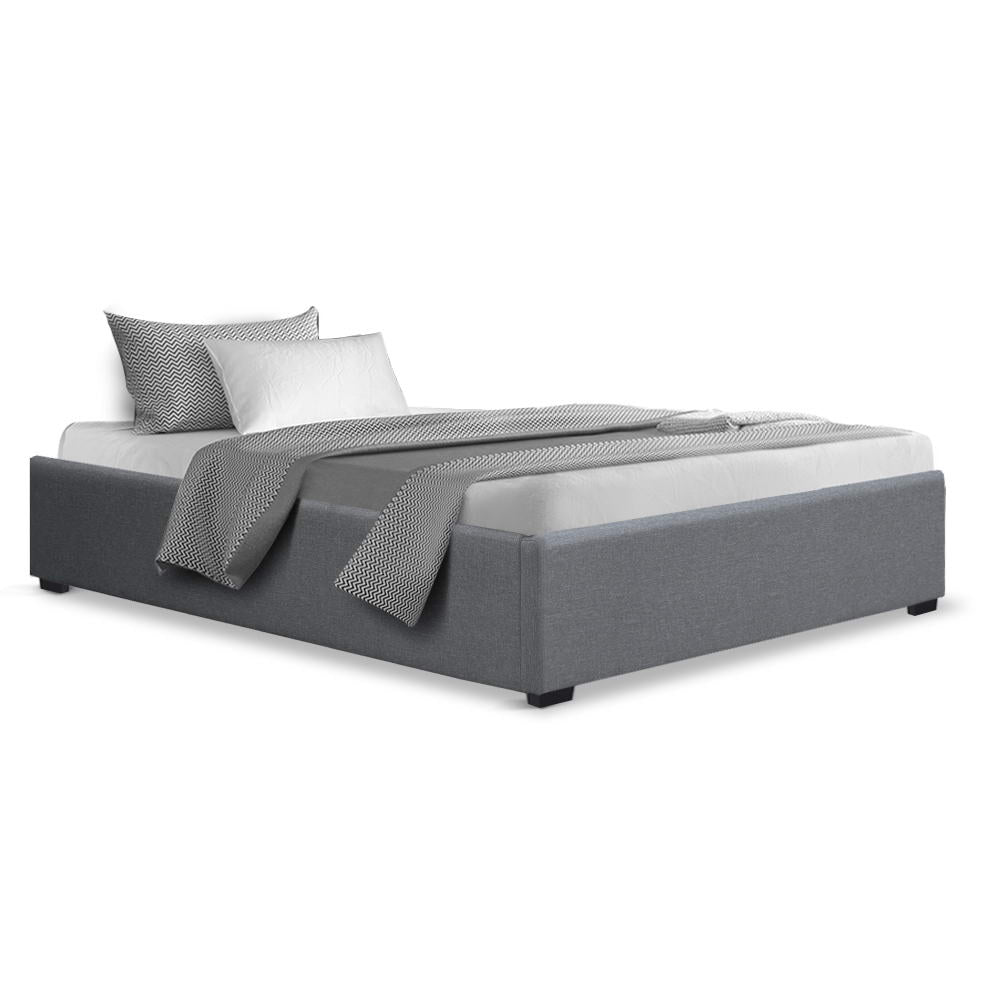 Artiss Bed Frame King Single Size Gas Lift Base Grey TOKI 8