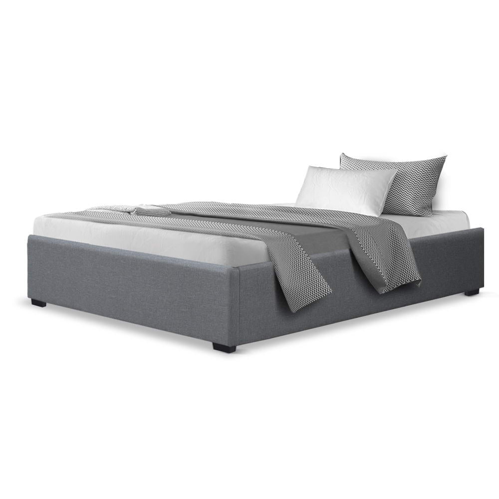 Artiss Bed Frame King Single Size Gas Lift Base Grey TOKI 3