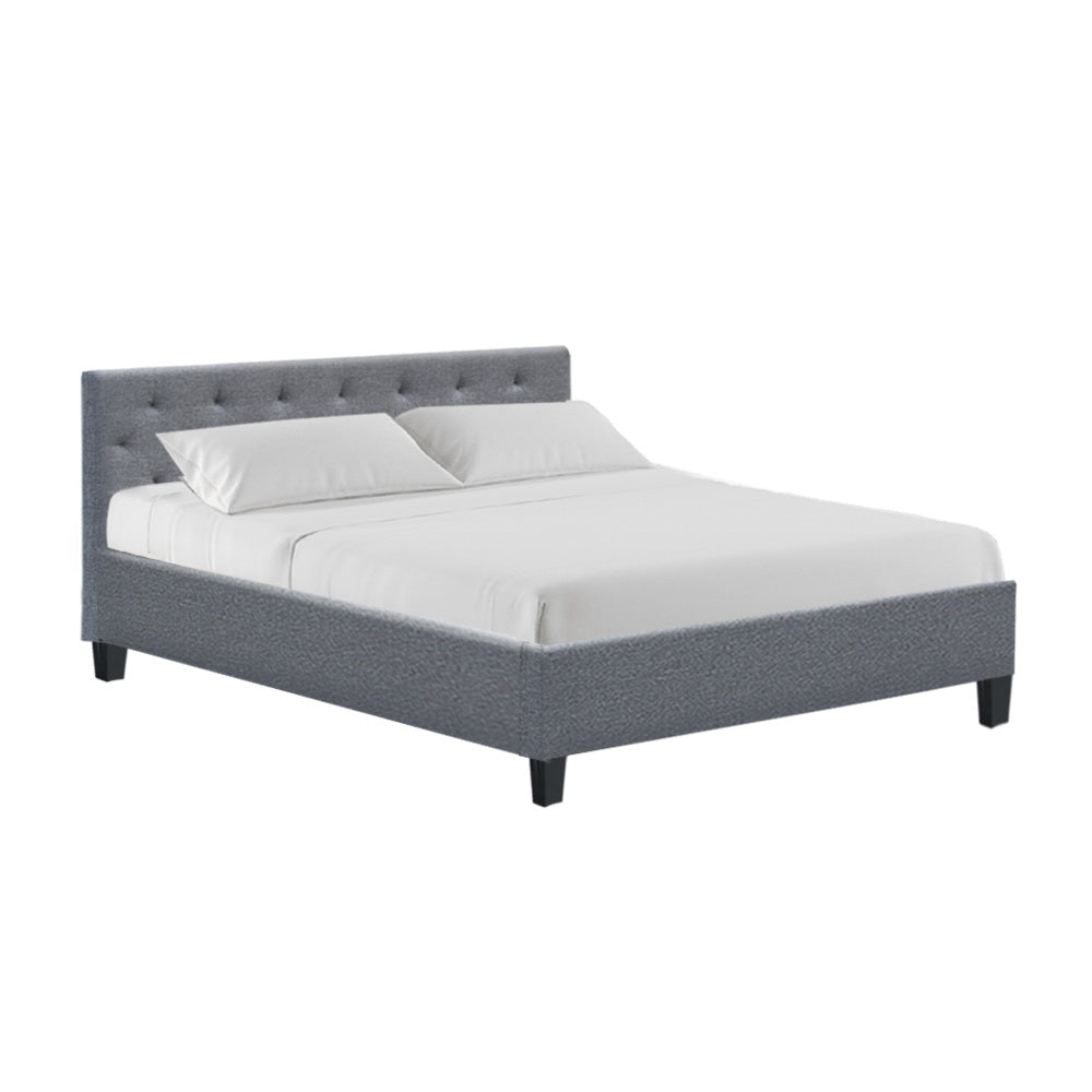 Artiss Bed Frame Queen Size Grey VANKE 8