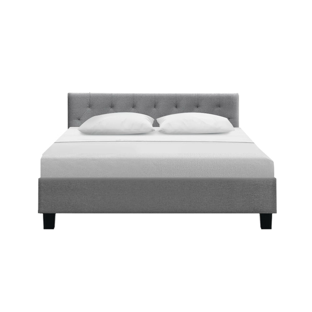 Artiss Bed Frame Queen Size Grey VANKE 3