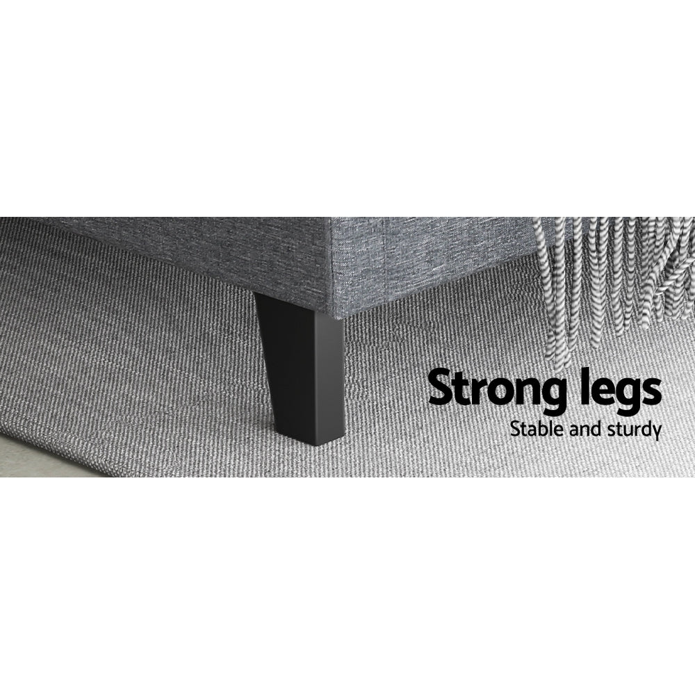 Artiss Bed Frame Queen Size Grey VANKE 5