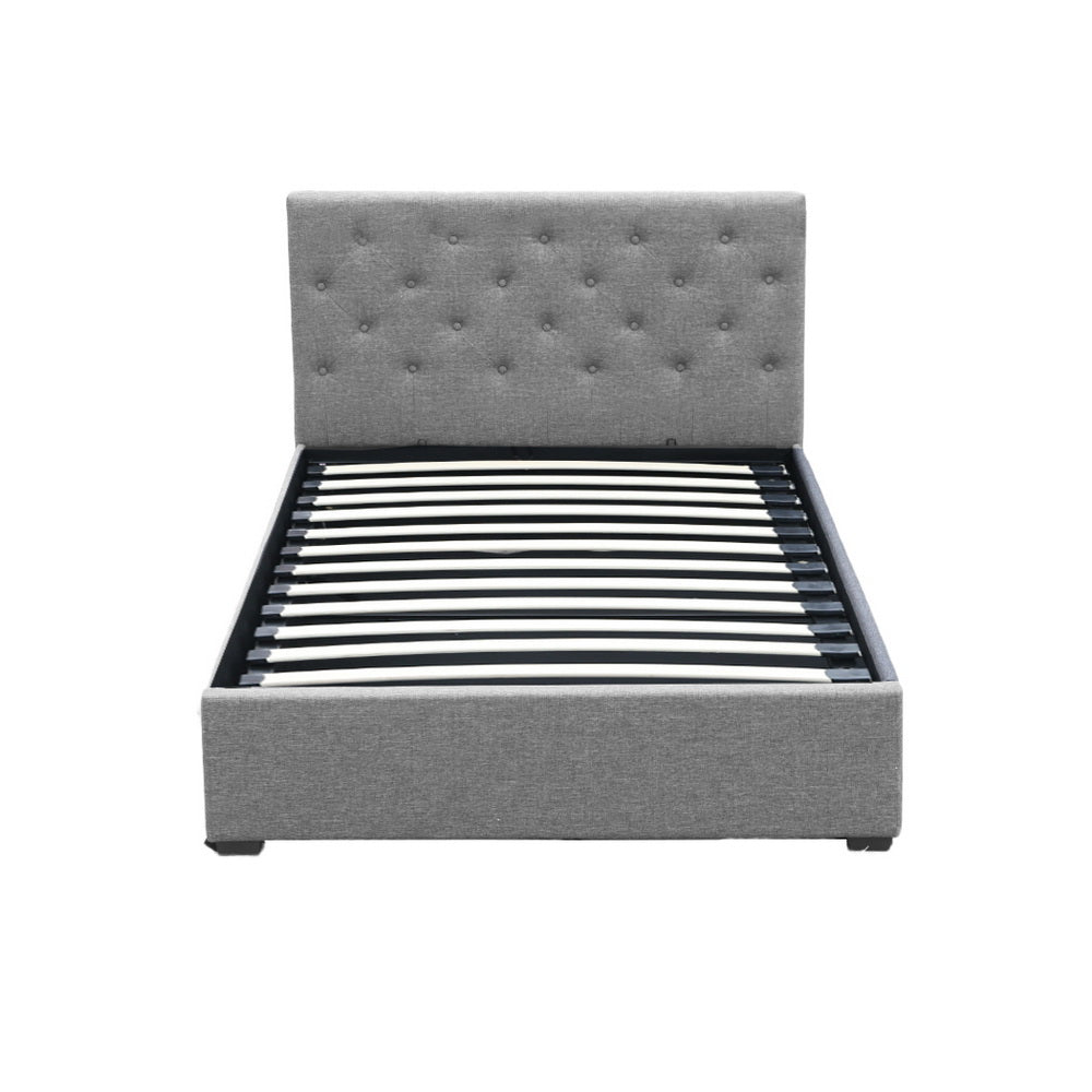 Artiss Bed Frame King Single Size Gas Lift Grey VILA 3