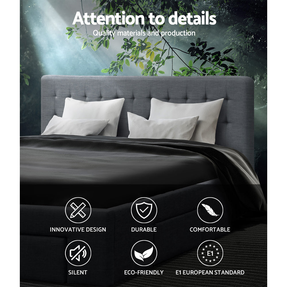 Artiss Bed Frame King Size with 4 Drawers Grey AVIO 5