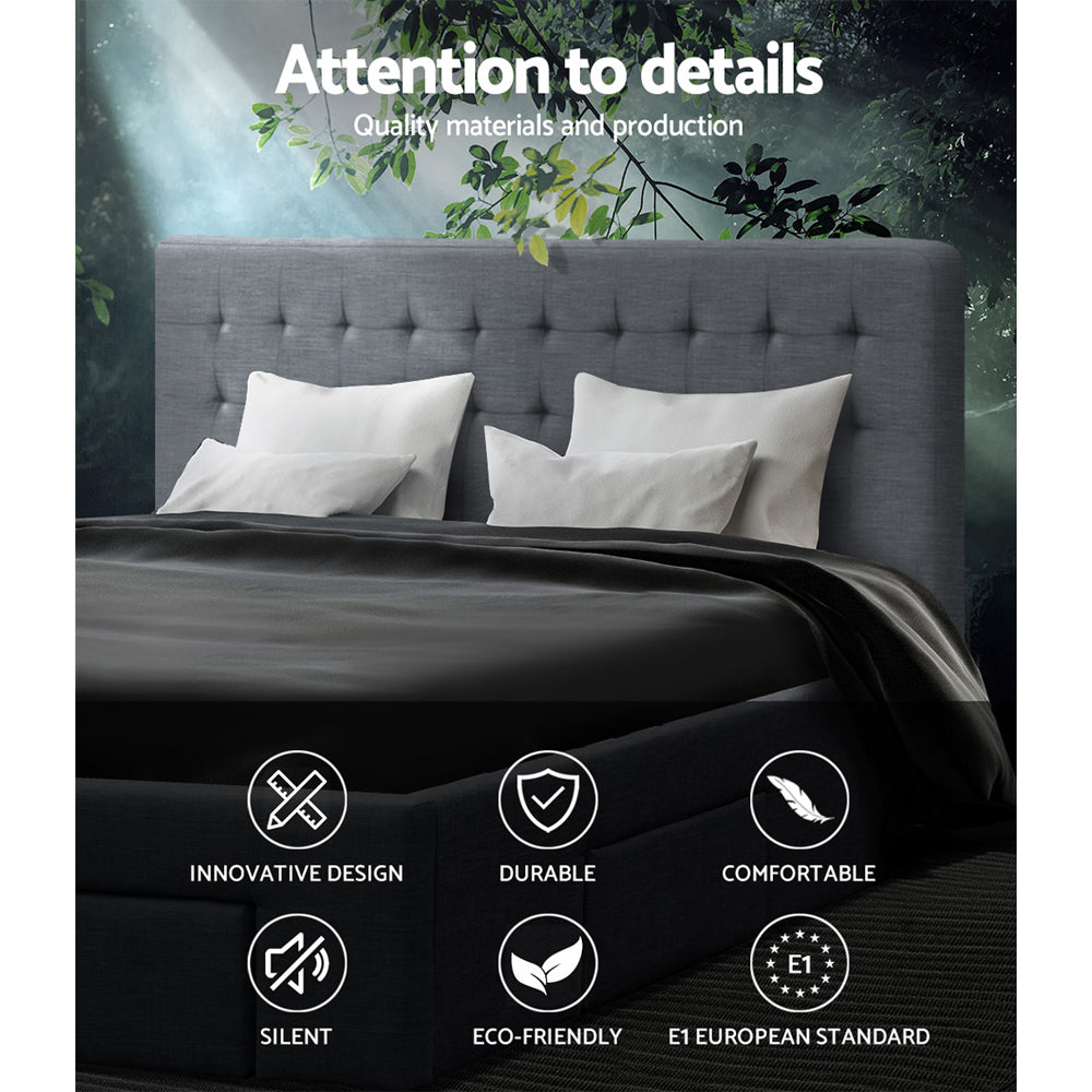 Artiss Bed Frame Queen Size with 4 Drawers Grey AVIO 5