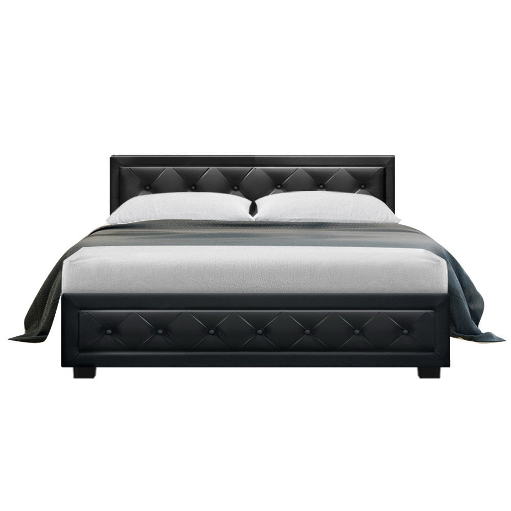 Artiss Bed Frame Double Size Gas Lift Black TIYO 3