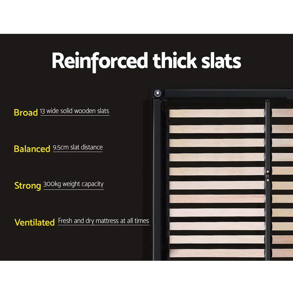 Artiss Bed Frame King Size Gas Lift Black TIYO 5