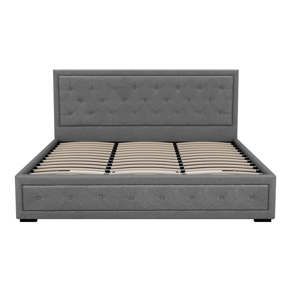 Artiss Bed Frame King Size Gas Lift Grey TIYO 3