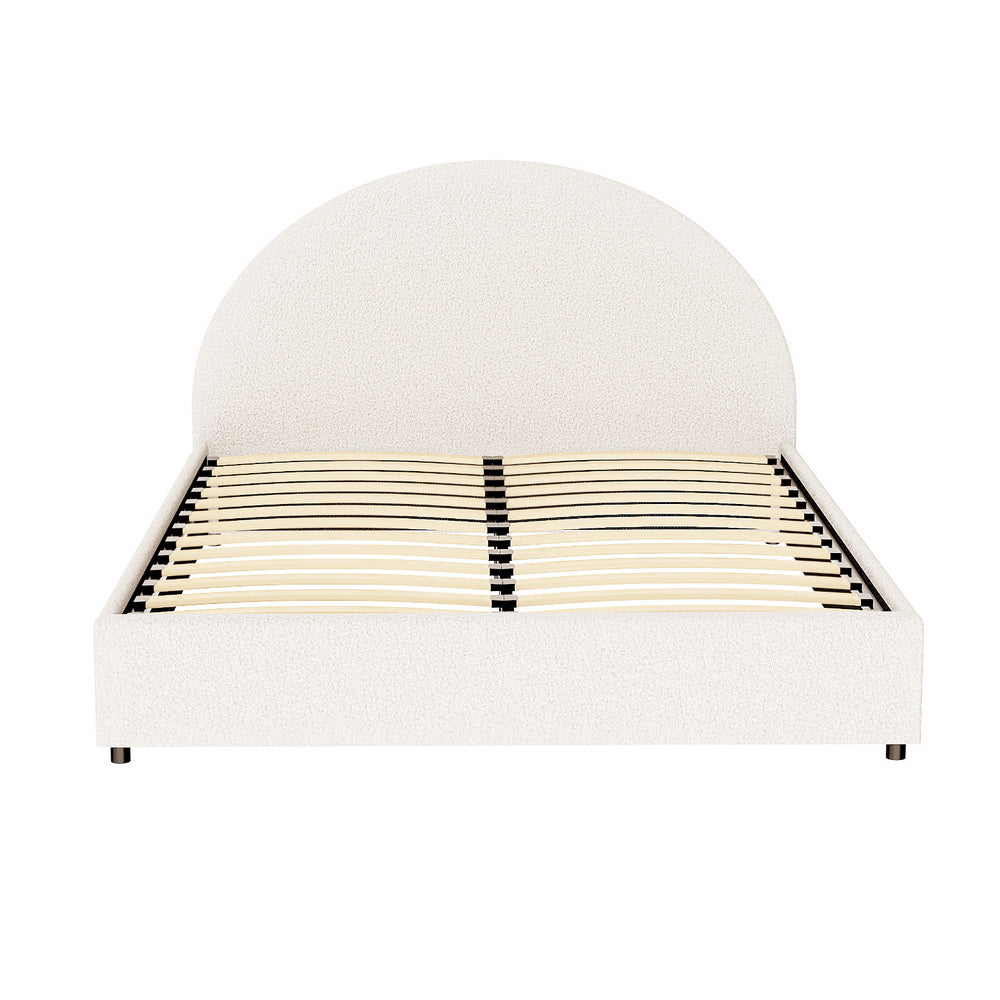 Artiss Bed Frame Gas Lift Strorage Beds Base Platform Boucle Fabric Double ELLA 3