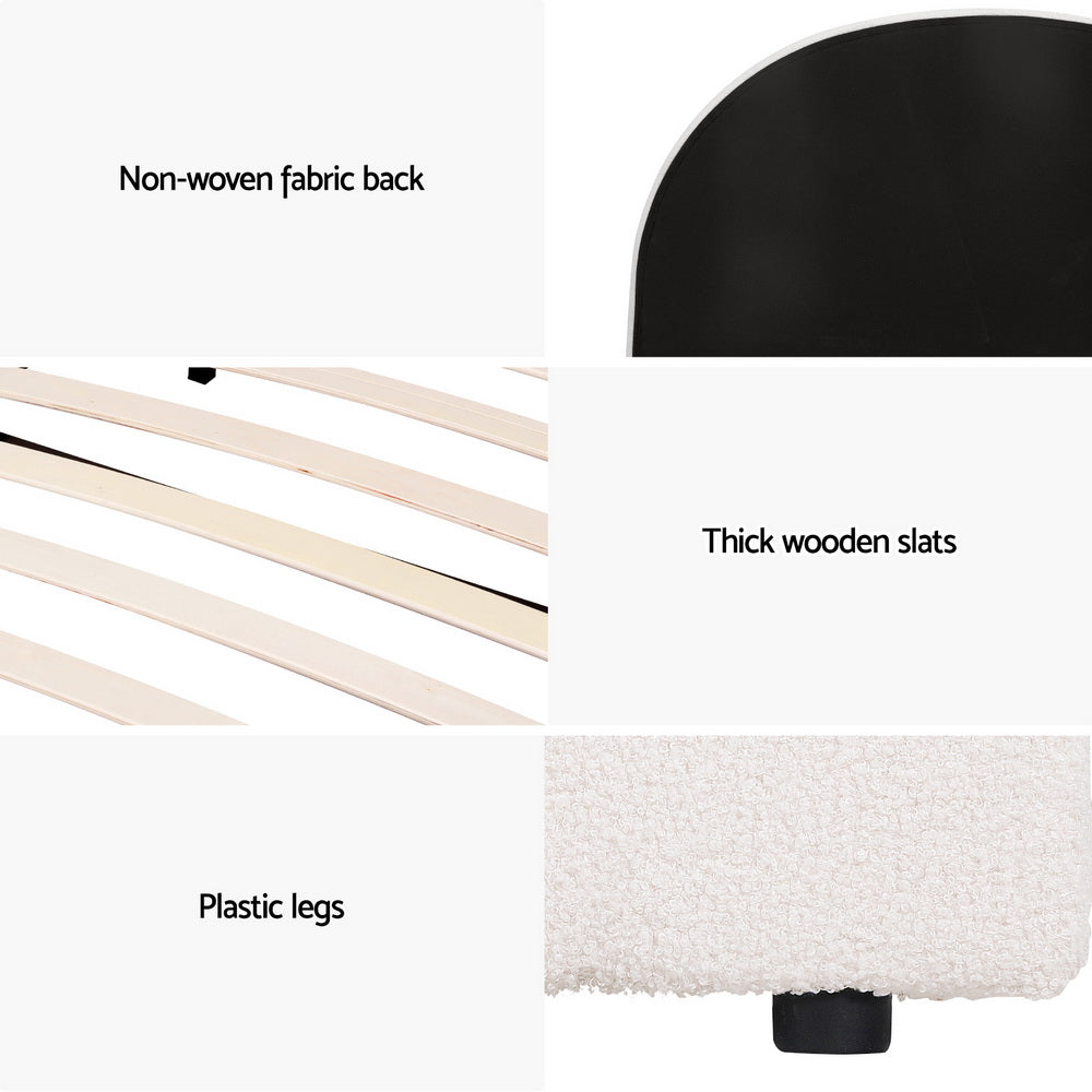 Artiss Bed Frame Gas Lift Strorage Beds Base Platform Boucle Fabric King Single ELLA 6