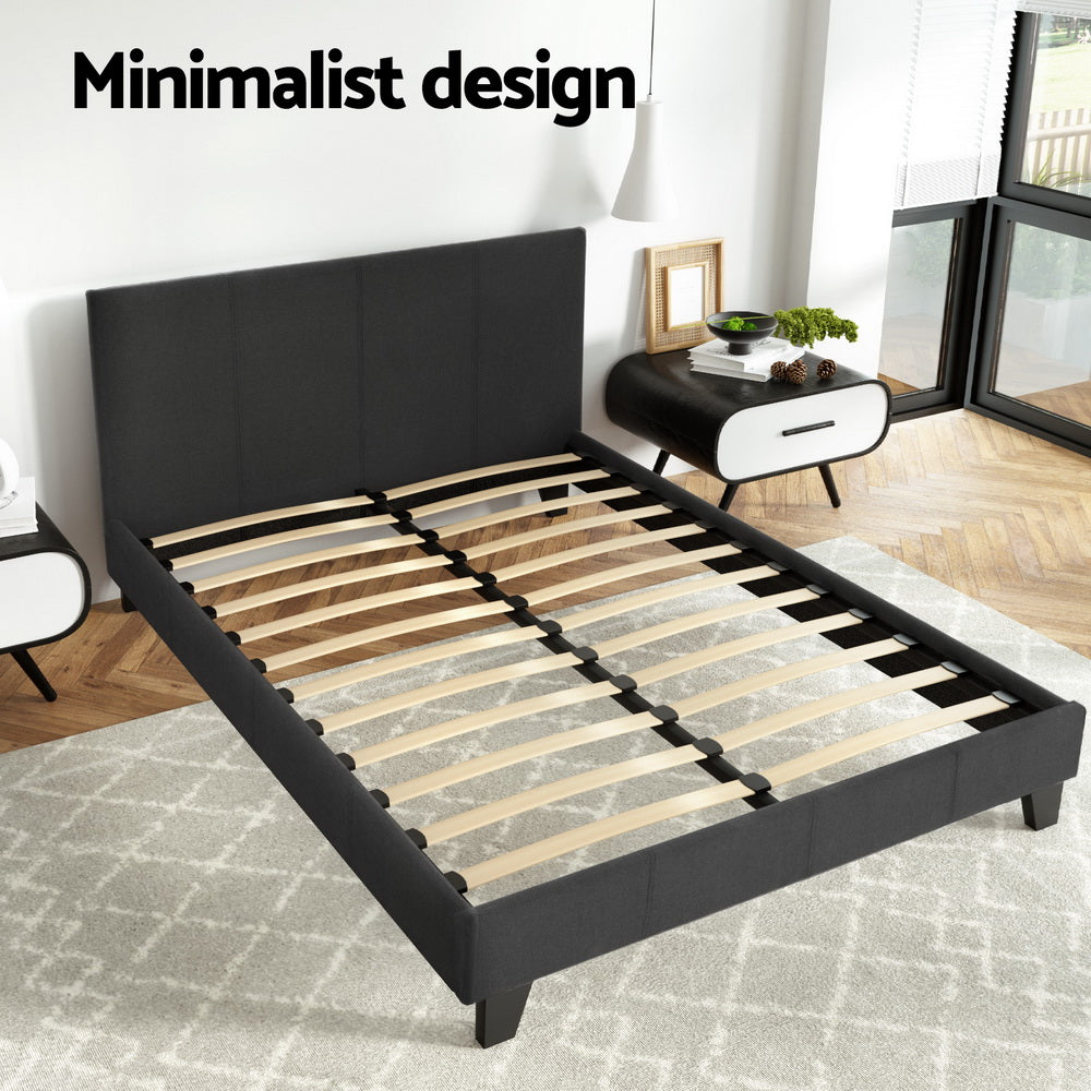 Artiss Bed Frame Double Size Charcoal NEO 4