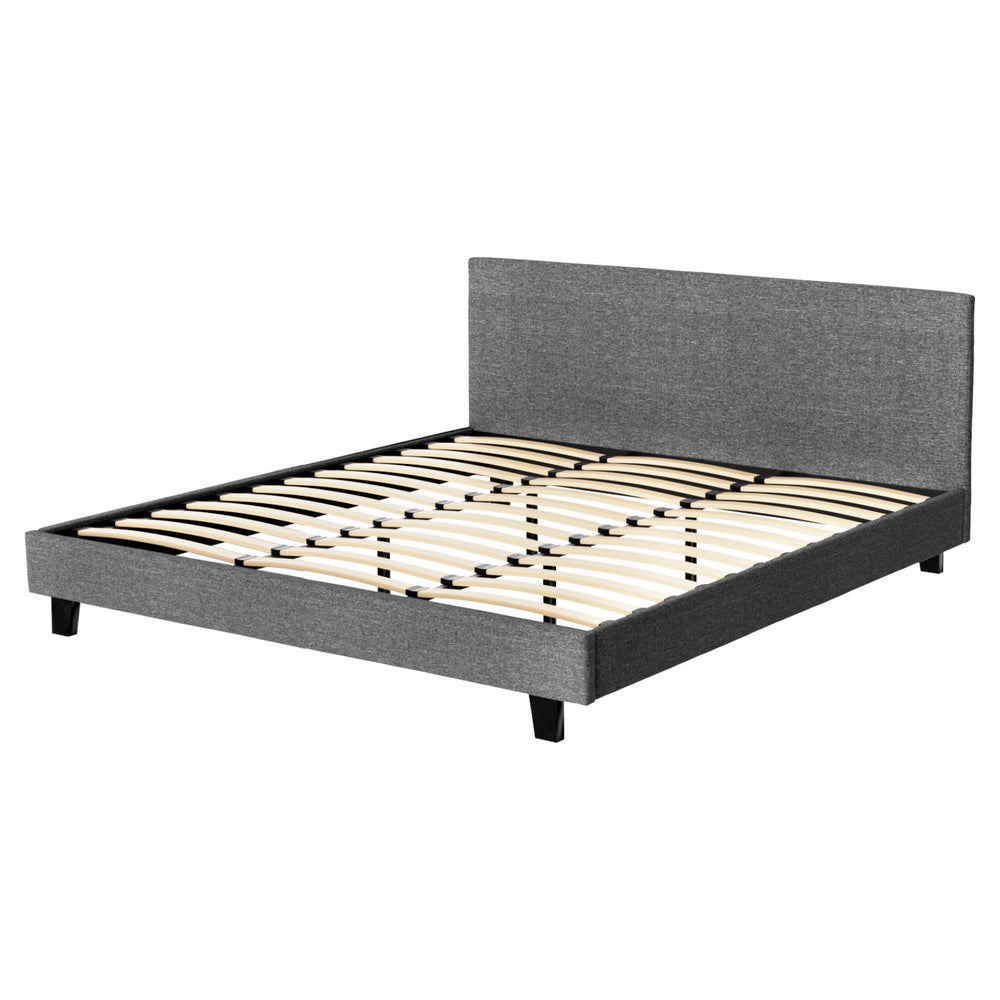 Artiss Bed Frame King Size Grey NEO 3