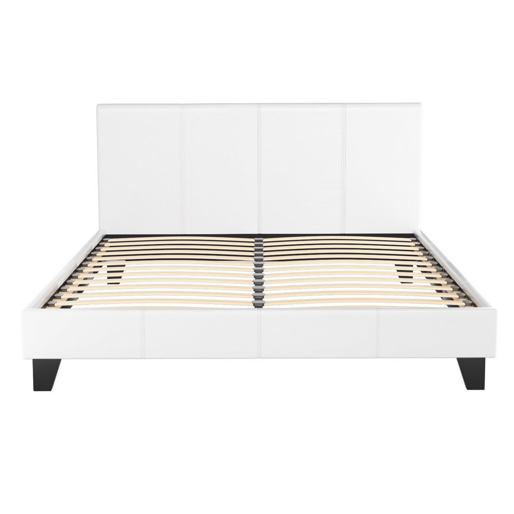 Artiss Bed Frame Queen Size White NEO 7